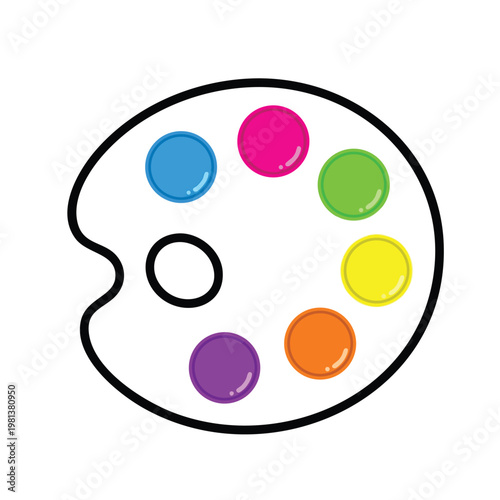 Creative Palette with Colorful Paints for Artistic and Design Projects