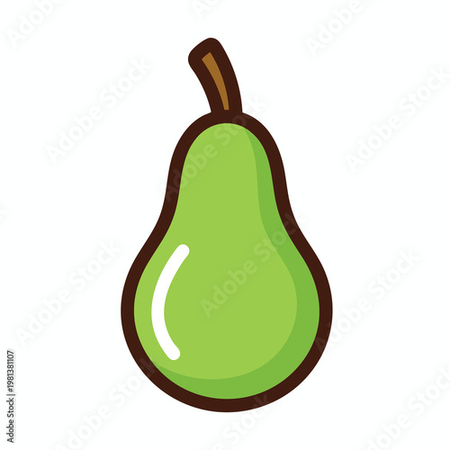 Fresh Green Pear Fruit Illustration for Healthy Eating and Nutrition Themes