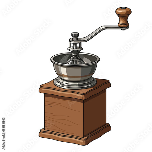 Vintage Manual Coffee Grinder for Fresh Brewed Coffee Enthusiasts