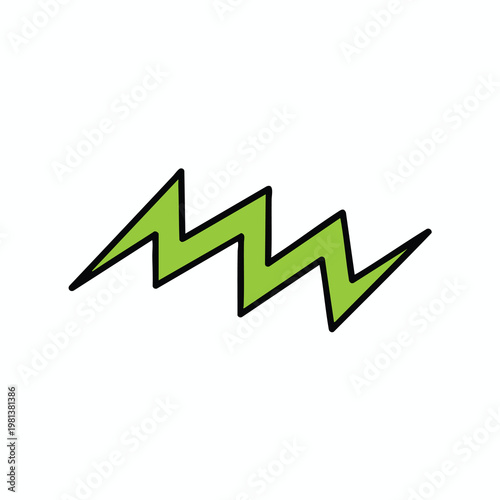 Dynamic zigzag lightning bolt icon for energy and power themes