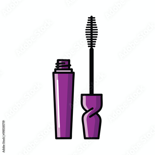 Stylish Purple Mascara with Brush Applicator for Eye Makeup