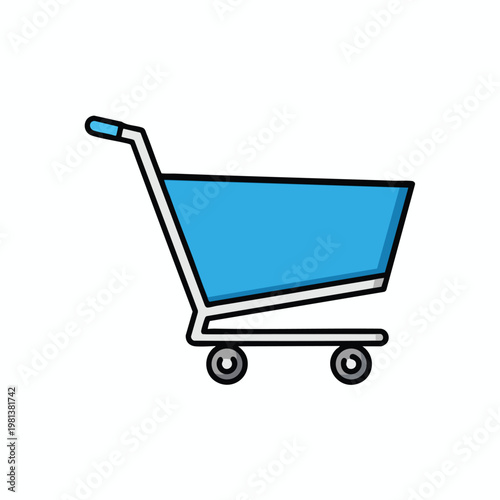 Modern Shopping Cart Icon for E commerce Websites and Retail Stores
