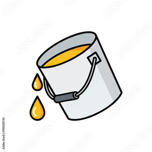 Heavy Duty Paint Bucket with Dripping Paint for Home Renovation and Painting Projects