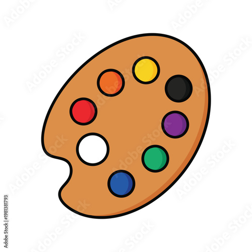 Color Palette on Artistic Wooden Palette for Creative Design Projects