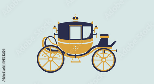 Royal Carriage, Vintage Coach, Crowned Royal Vehicle, Elegance, Luxury Transport