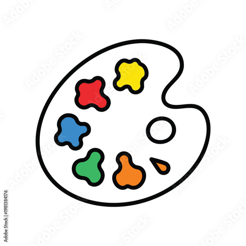 Colorful Artist Palette with Paints for Creativity and Inspiration