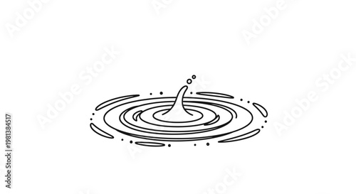 A black and white illustration of rippling water.