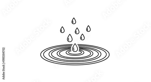 Water droplet falling into a puddle.