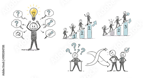 Business people brainstorming ideas and solutions.