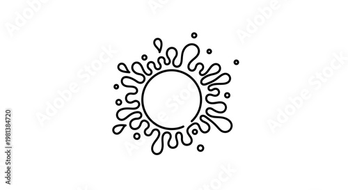 A minimalist line drawing of the sun.