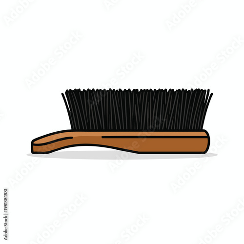 Stylish Hairbrush with Black Bristles on a Wooden Handle for Hair Care and Grooming