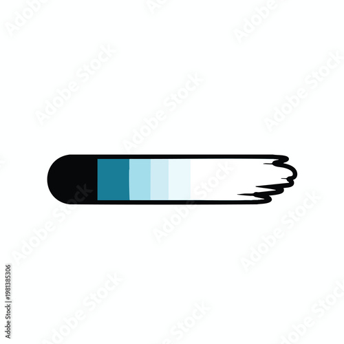 Close up of a lit wooden matchstick with a striking surface and flame ignition