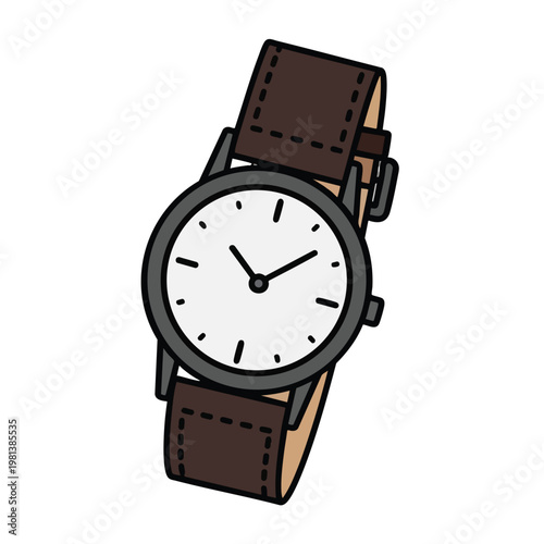 Elegant Classic Wristwatch with Leather Strap for Men and Women