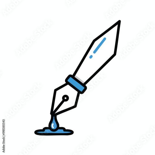 Elegant Fountain Pen Writing on Paper for Creative and Business Use