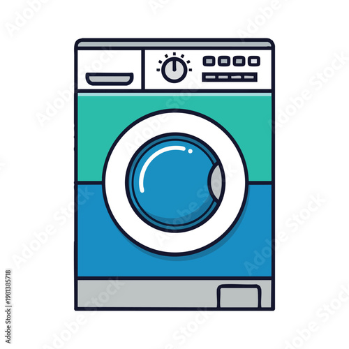 Modern Front Loading Washing Machine in a Laundry Room Setting