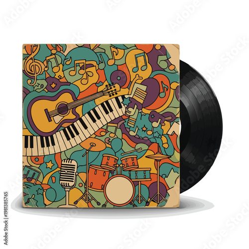Colorful Music Instrument Illustration for Creative Art Projects