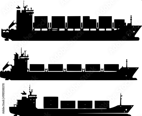 “Line-art vector drawing of a freight container in perspective view, clean and modern outline style.”