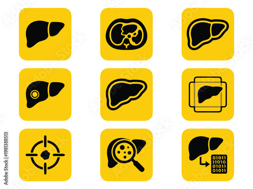 Liver Icons Set.