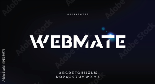 WEBMATE Creative modern alphabet fonts. Typography abstract decorative sport, game, technology, fashion, digital, future creative logo font. vector illustration
