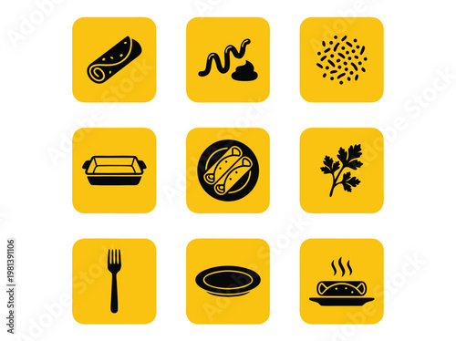 Mexican Food Icons Set 1.