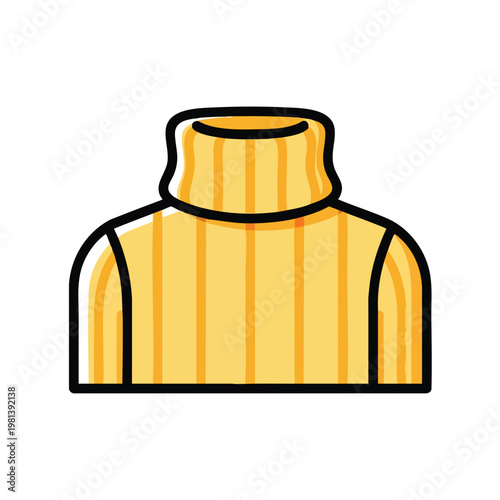 Close up of a Stylish Turtleneck Sweater in Warm Colors for Fall Fashion