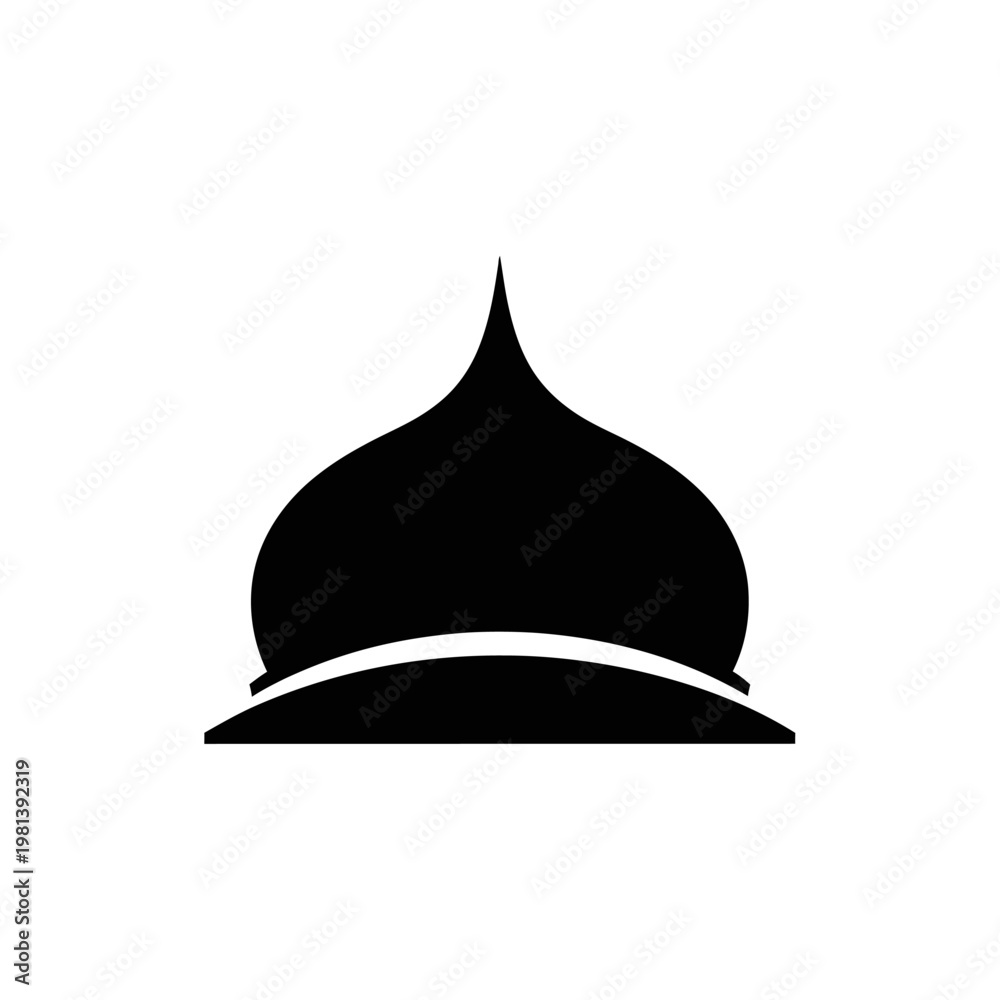 Fototapeta premium Elegant black silhouette of a traditional architectural dome, representing cultural heritage and spiritual significance, ideal for historical and religious design themes