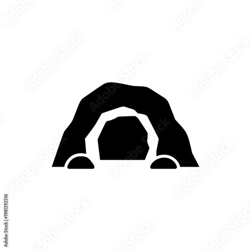 Mysterious dark cave entrance silhouette, an ancient natural archway offering shelter and the thrill of underground exploration and adventure