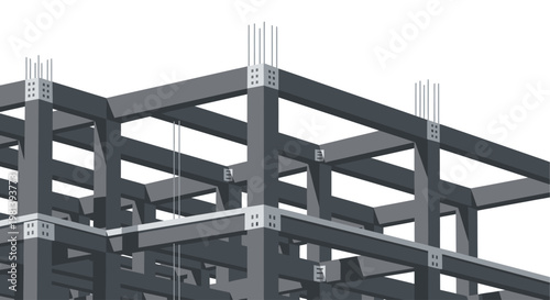 Reinforced concrete building frame structure under construction.