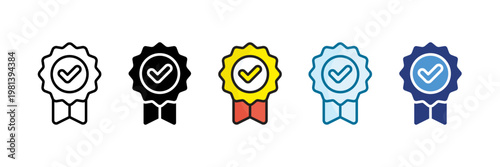 Authenticity Icon Set Multiple Style Collection