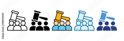 Authority Icon Set Multiple Style Collection