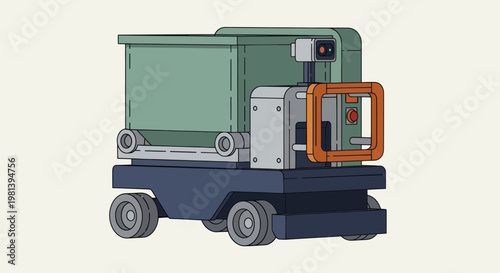 Automated Guided Vehicle with Cargo Container.
