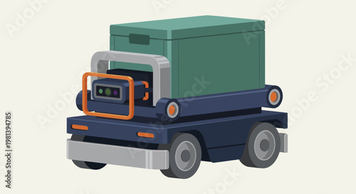 Autonomous Delivery Robot with Cargo Container.