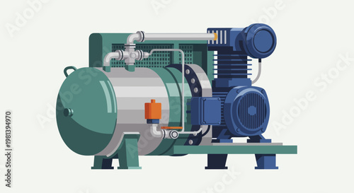 Industrial Air Compressor Machine for Manufacturing and Construction.