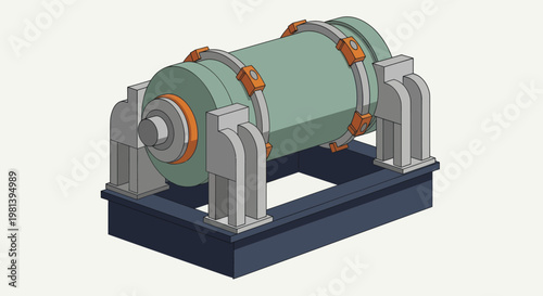 Industrial Ball Mill Machine for Grinding Materials.