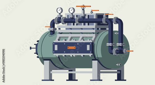 Industrial Boiler System for Heating and Energy Generation.