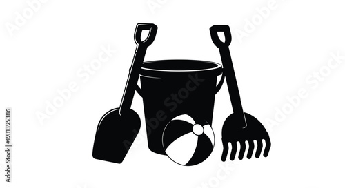 A bucket and beach toys