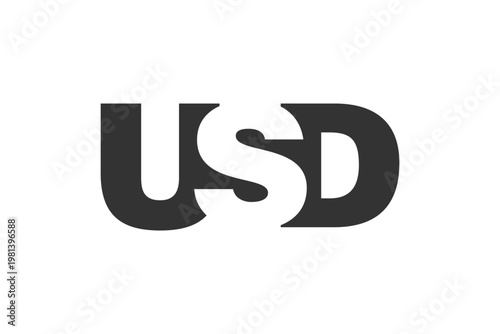 USD logo design. Initial letter U S D bold font style for tech startups, consulting, corporate branding. Creative company name, headlines typography identity, trendy logotype.