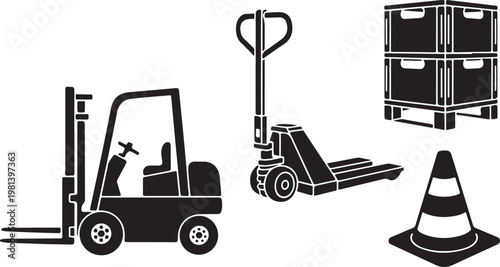 Minimalist black of stroller baby monitor and lamp