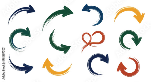 A collection of colorful circular arrows