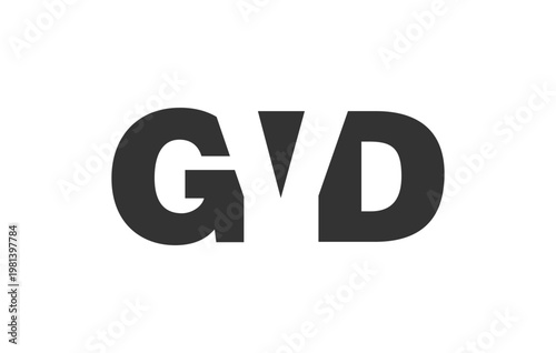 GVD logo design. Initial letter G V D bold font style for tech startups, consulting, corporate branding. Creative company name, headlines typography identity, trendy logotype.