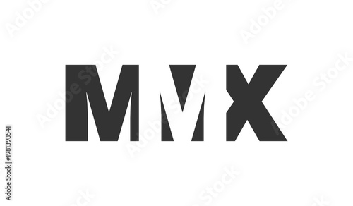 MMX logo design. Initial letter M M X bold font style for tech startups, consulting, corporate branding. Creative company name, headlines typography identity, trendy logotype.