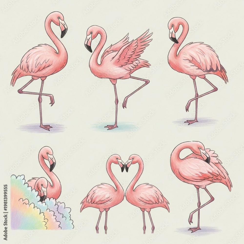 Obraz premium Whimsical illustrations of adorable sleeping owls and friends