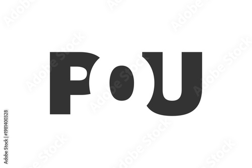 POU logo design. Initial letter P O U bold font style for tech startups, consulting, corporate branding. Creative company name, headlines typography identity, trendy logotype.
