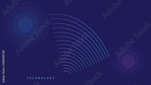 Φωτογραφία Abstract technology background with digital signal waves and circular geometric