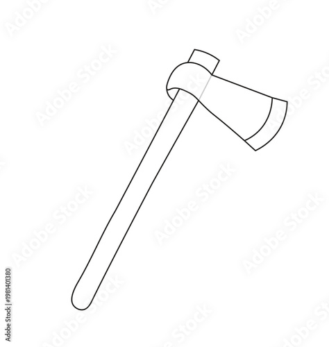 Minimalist tomahawk sketch isolated on white background