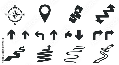 A collection of navigation icons