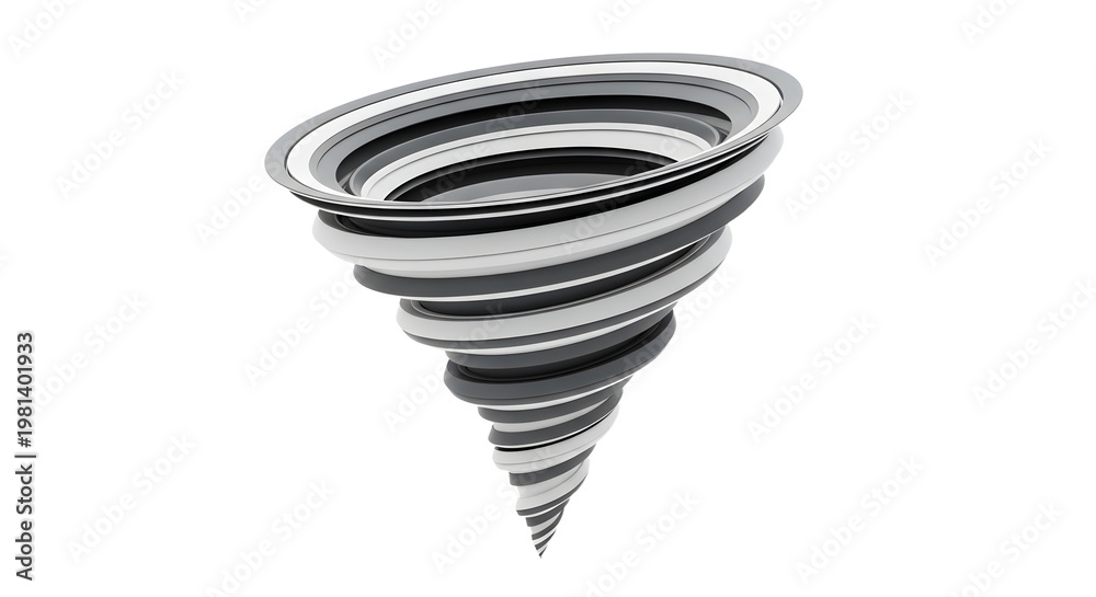 Fototapeta premium Spiral metal funnel shaped like a tornado.