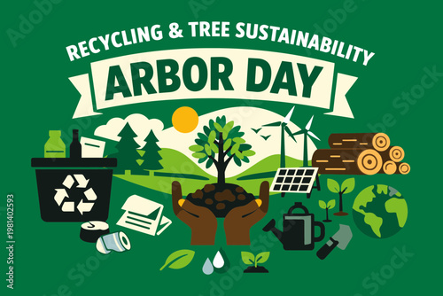 Recycling and Tree Sustainability Arbor Day