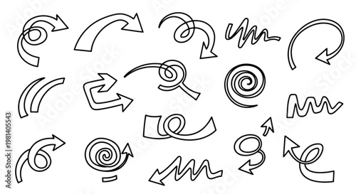 A collection of various swirling arrow icons