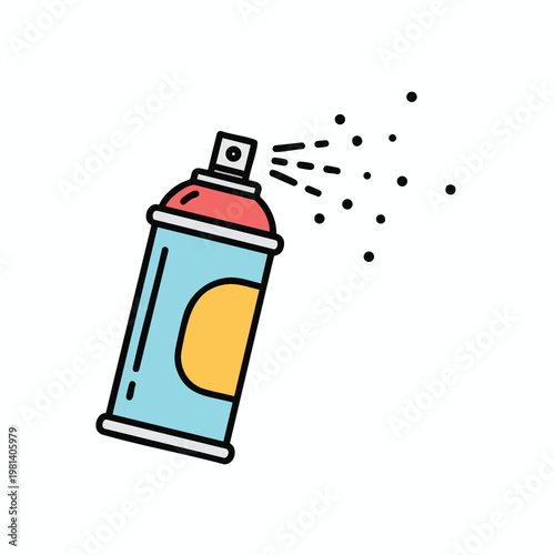 Illustration of a Spray Can with Aerosol Propellant and Fine Mist Spray